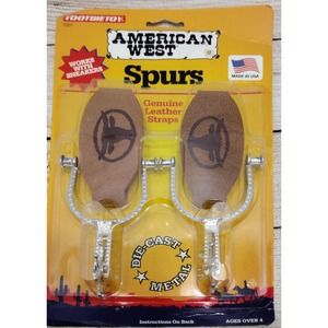 1996 TootsieToys American West Spurs! Genuine Leather & Diecast Metal! New!